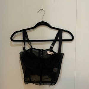 Sheer Black Crop Top